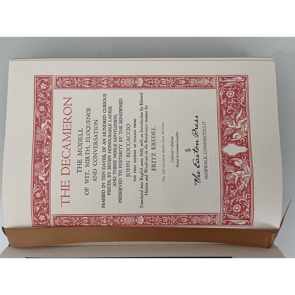 The Decameron by John Boccaccio : The Easton Press (Leather Bound, 1980)‎ - Picture 5 of 9